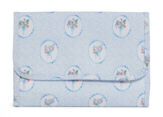 TRVL Mini Rollup Hanging Bag - Floral Medallion Blue