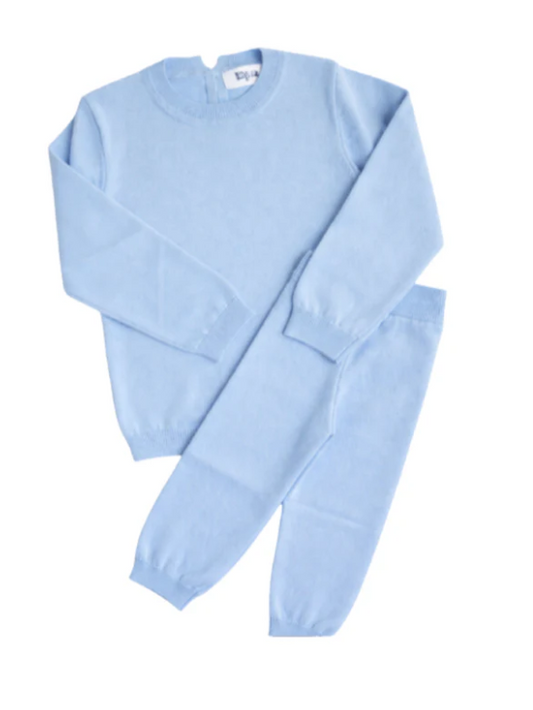 organic cotton blue knit set (eta October)