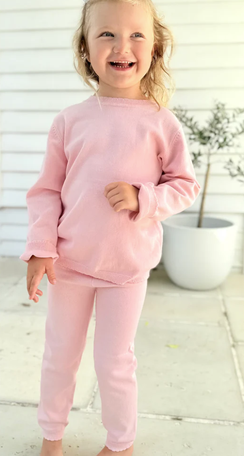 Girls knit organic cotton set - multiple colors available (eta October)