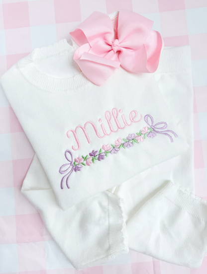 Girls knit organic cotton set - multiple colors available (eta October)