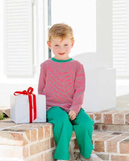 Thomas Pants Set - Red Stripe & Green