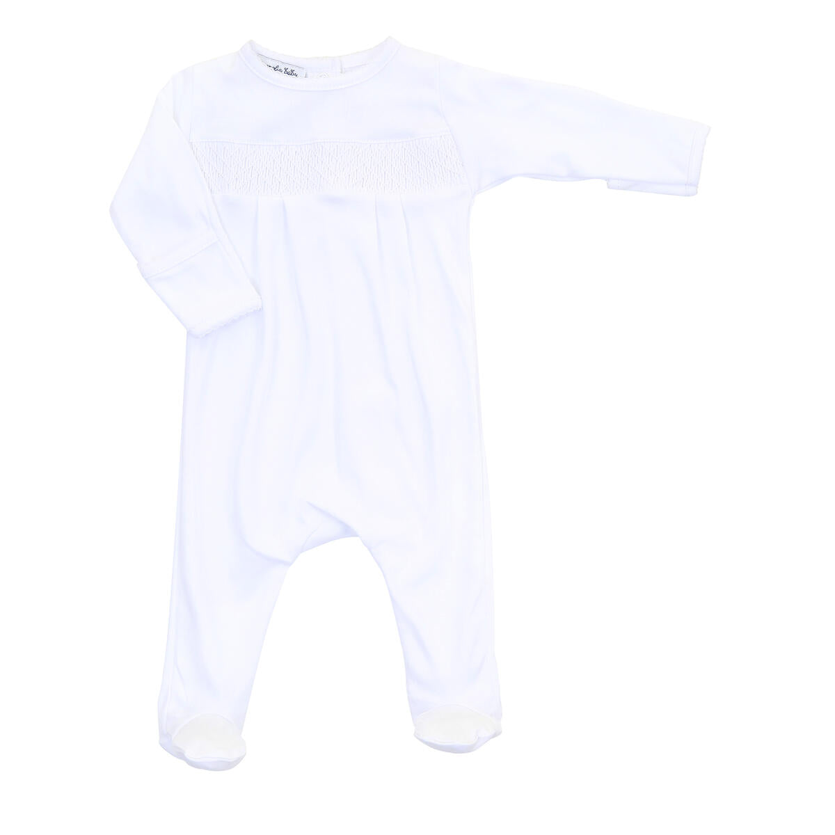 Magnolia Baby White Trim Smocked Footie