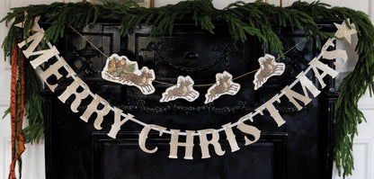 Merry Christmas Glitter Chipboard Banner