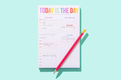 Daily Planner Notepad - "Today is the Day" - 100 Sheets