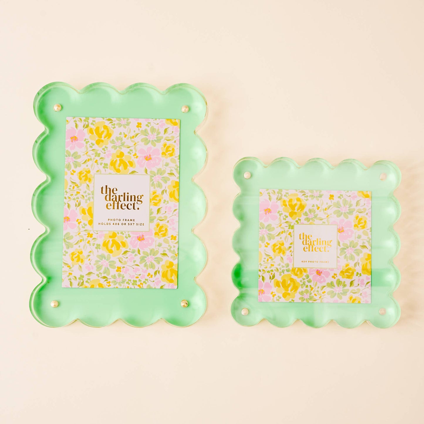 Square Scalloped Acrylic Frame-Green