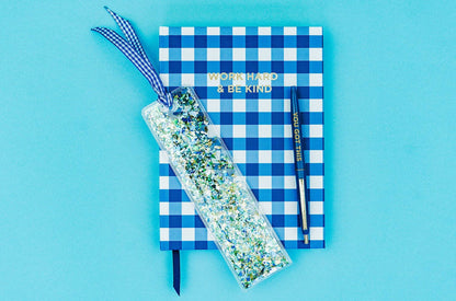 Bookmark - Blue + Green Confetti