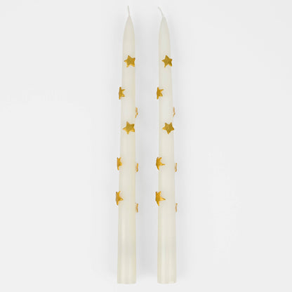 Gold Star Taper Candles