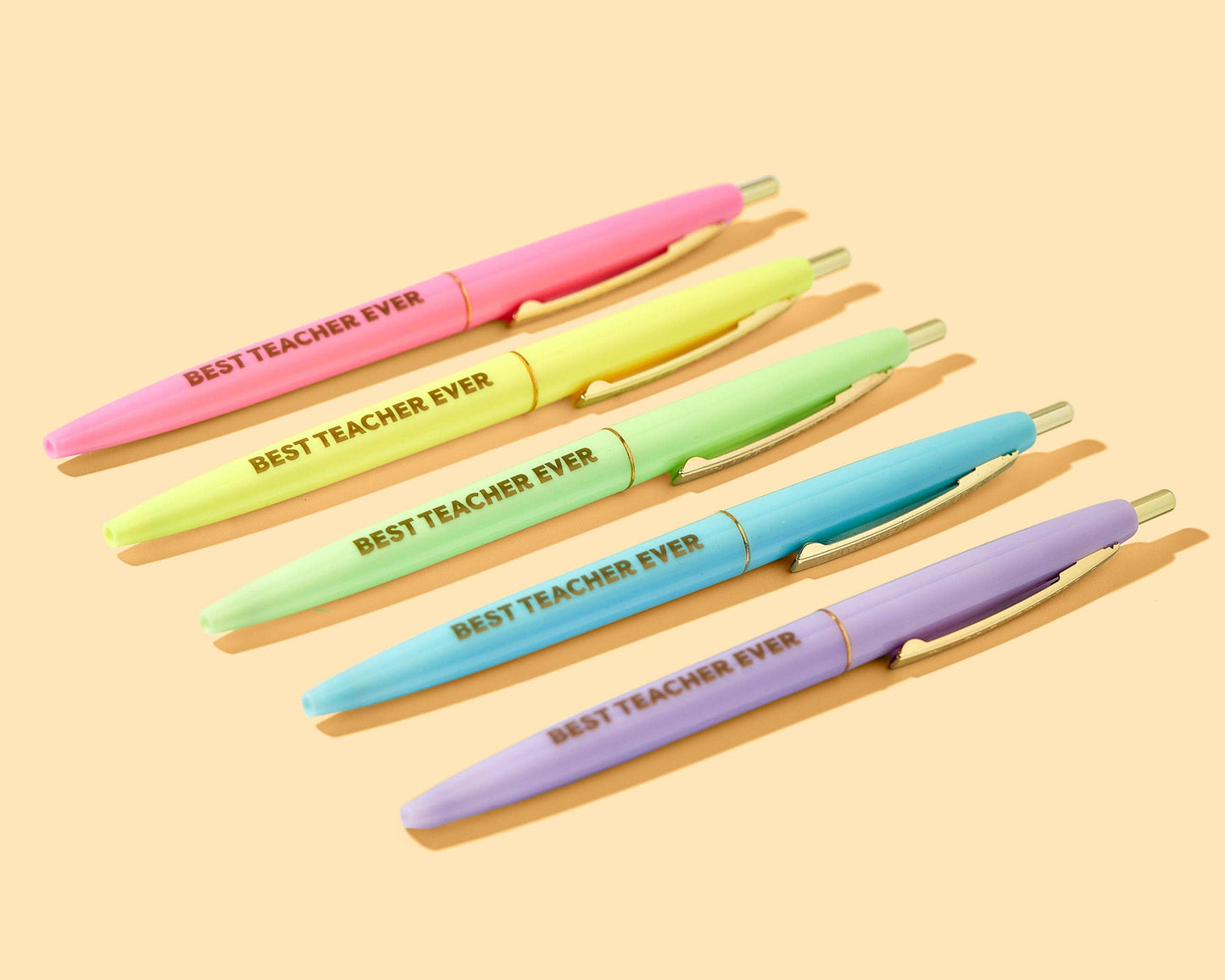 Pen Set - Motivational - "Best Teacher Ever" - 5 Piece Set