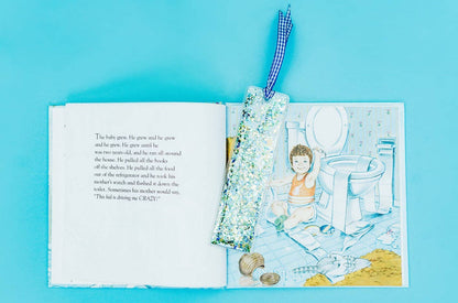 Bookmark - Blue + Green Confetti