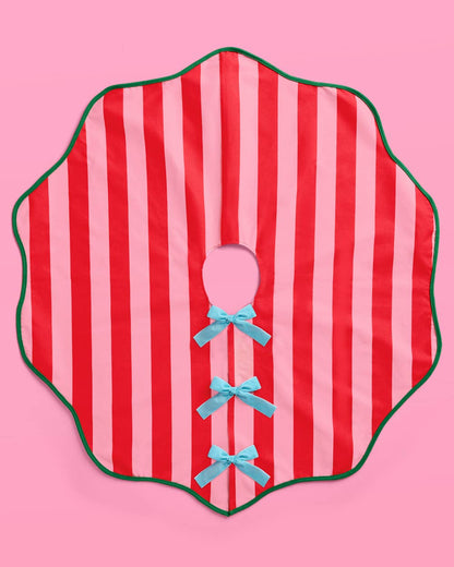 Candy Cane Tree Skirt - pink and red Xmas Christmas