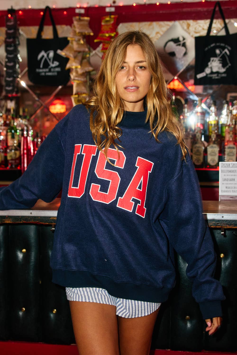 IT25USA & FLAG Reversible Mock Neck Sweatshirt