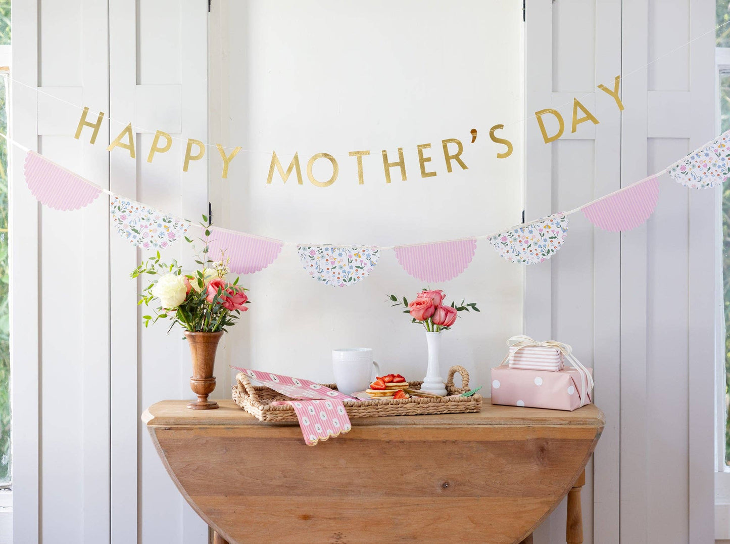 Striped Floral Dinner Napkin