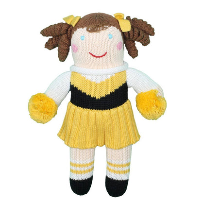 Cheerleader Knit Dolls: Light Blue/White / 7" Rattle