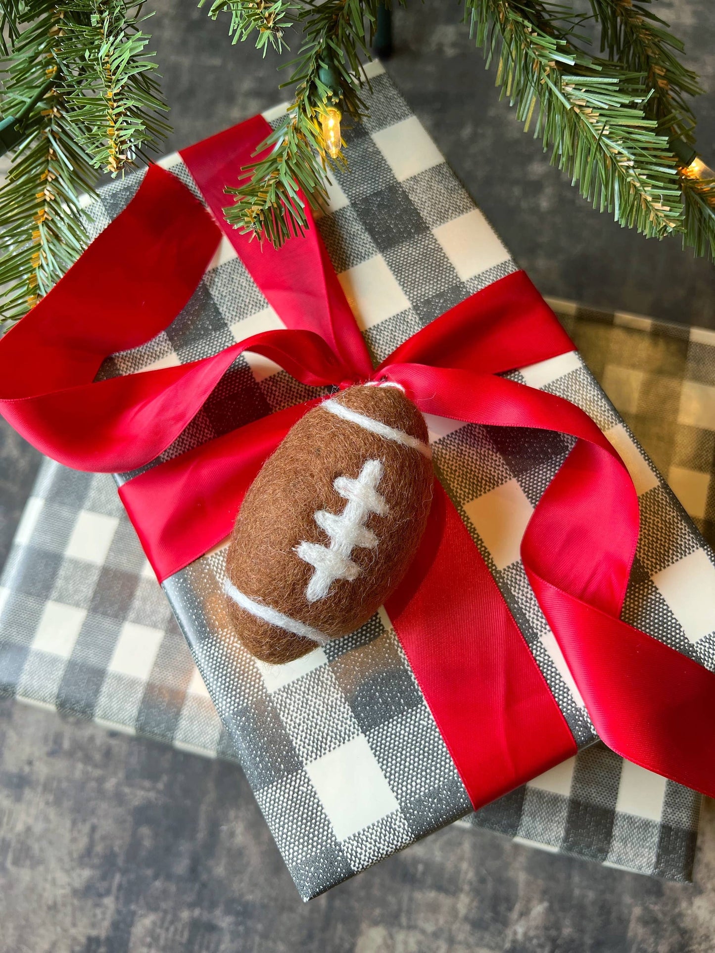 Football Felt Wool Christmas Ornament